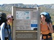 Ange and Carrie at the start of the Overland Track - we accompanied them as far as Cradle Mountain.
