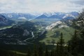 View from the top of the gondola down to Banff, Alberta.
