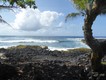 Aa lava is incredibly rough - not a friendly shoreline at all! Sandy beaches are few and far between. Rare to see someone surfing!