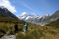 Hiking up the Hooker Valley towards Mt Cook the same day
