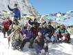 Exultant trekkers and crew at the top of the Larke La (5100 metres), 23/11/09.