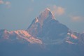 Sunrise over Machhapuchhare (6997 metres) from above Pokhara, 1/12/09.