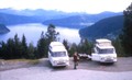Bert and Ethel perched above the fjord all those years ago! Note that Ethel is being repaired (again).