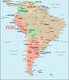 Peru's location  in South America, close to the equator. It's a large country, almost as big as Alaska and twice as big as France. The population is 31 million.
