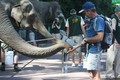Petie enjoyed feeding the elephant. 18/8/09.
