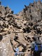 Cracked and jumbled basalt columns - quite a challenge!