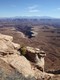 Canyonlands National Park, also near Moab. View down to the eroded canyons of the Colorado River. Imagine trying to cross this country in the pioneering days! (They went around).