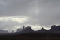 Approaching Monument Valley in SE Utah, in stormy weather.