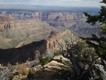 The North Rim is higher and more isolated than the South Rim, and closes in winter. The canyon is very narrow here and widens out as the river flows downstream.